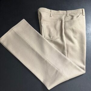 Levi's 1970s Vintage Tan Trousers 36 x 33 Dress Pants Flare Bottoms Classic